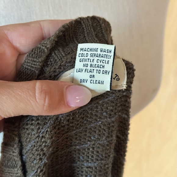 Country Seat Olive Green Fall Autumn Patterned V-Neck Cotton Blended Sweater A16 - Picture 3 of 9